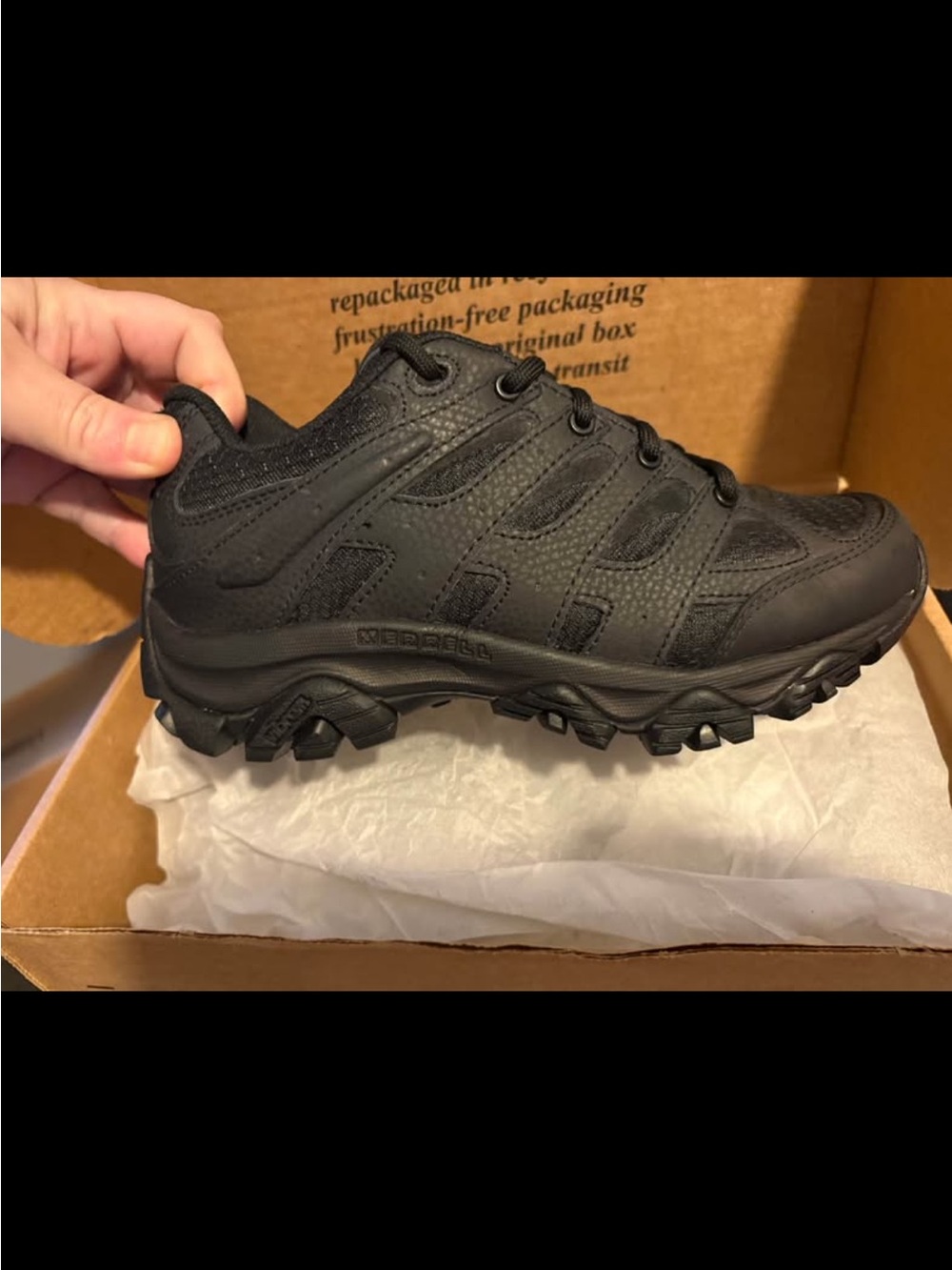 Merrell Women's Black Tactical Moab3 leather hiking shoe